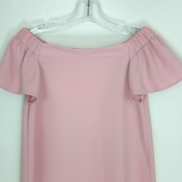 Topshop Dusty Pink Off Shoulder Flutter Summer Dress 2 - Picture 6 of 15